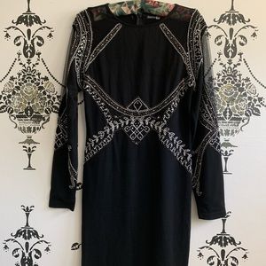 Boohoo Embellished Long Sleeve Dress